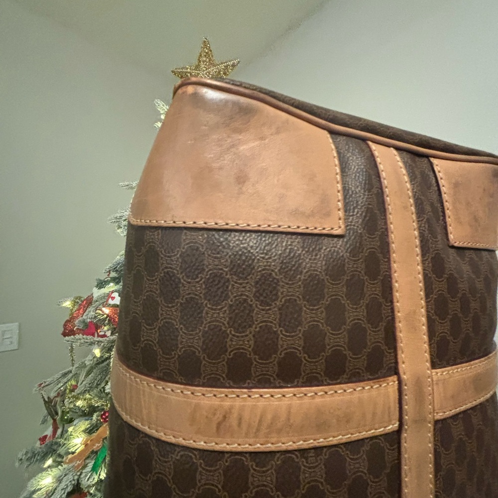 CELINE Paris Triomphe Design Boston Travel Duffle Bag Vintage EUC - Picture 10 of 16
